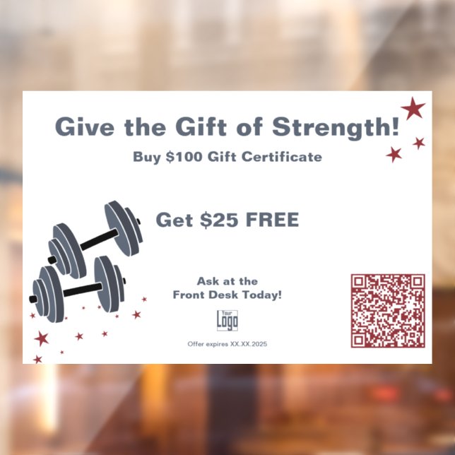 Minimale Gym Weihnachtsgeschenke Promo Fensteraufkleber (Blatt 2)