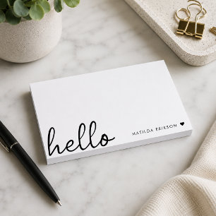 Minimale Hallo-Name-Personalisierte Haftnotiz Post-it Klebezettel