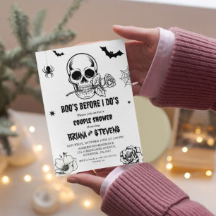 Minimale Halloween-Gespenster vor meinem Ja-Wort P Einladung