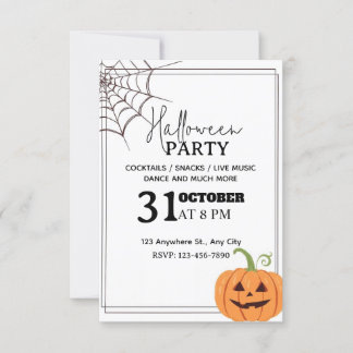 Minimale Halloween-Party-Einladung - bearbeitbar Einladung