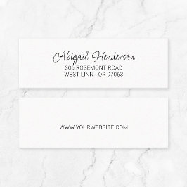 Minimale Handgeschriebene 10a | Mini-Visitenkarte Mini Visitenkarte