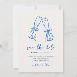 Minimale handgezeichnete skurrile Doodle-Hochzeits Save The Date