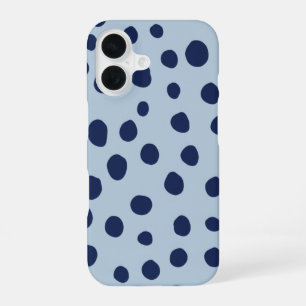 Minimale Handyhülle mit blauen Tupfen Moderne Äs iPhone 16 Hülle