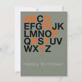 Minimale Happy Birthday-Karte – Moderne Typografie Einladung