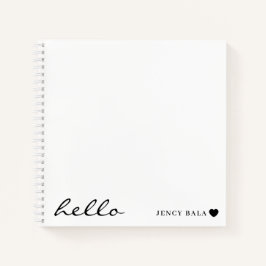 Minimale Hello Moderne Herzgestaltung Notizbuch