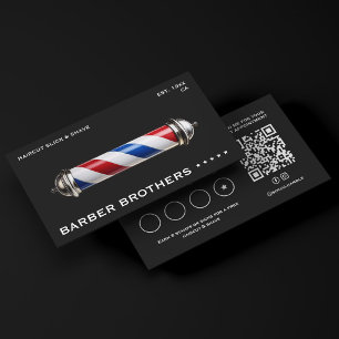 Minimale Herrenfriseurstube Klassischer Friseur-Po Treuekarte