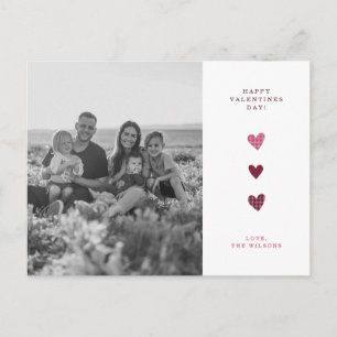 Minimale Herzen Frohen Valentinstag Postkarte