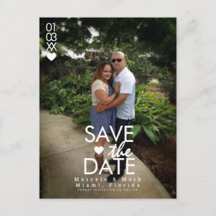 Minimale Herzen Save The Dates Foto-Postkarte Postkarte