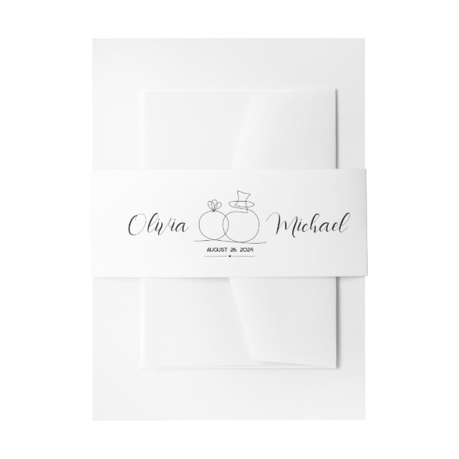 Minimale Hochzeit Einladungsbanderole (Vorderseite Beispiel)