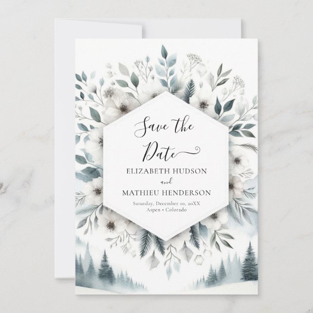 Minimale Hochzeit im Wasserbad Save The Date (Vorderseite)