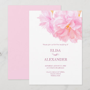 Minimale Hochzeit mit floralen Kirschblüten Sakura Einladung