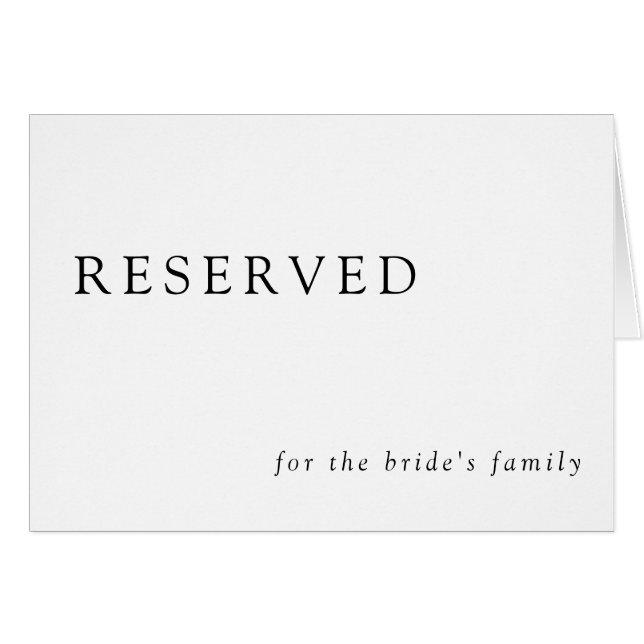 Minimale Hochzeit reserviert Elegant Einfach (Vorderseite (Horizontal))
