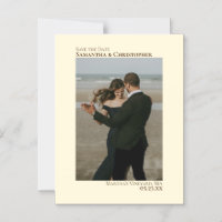 Minimale Hochzeit Save the Date Vertikal Foto Elfe
