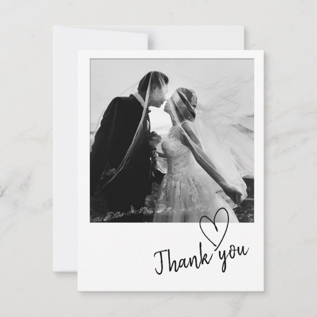 Minimale Hochzeit Vielen Dank Fotokarte Save The Date (Vorderseite)