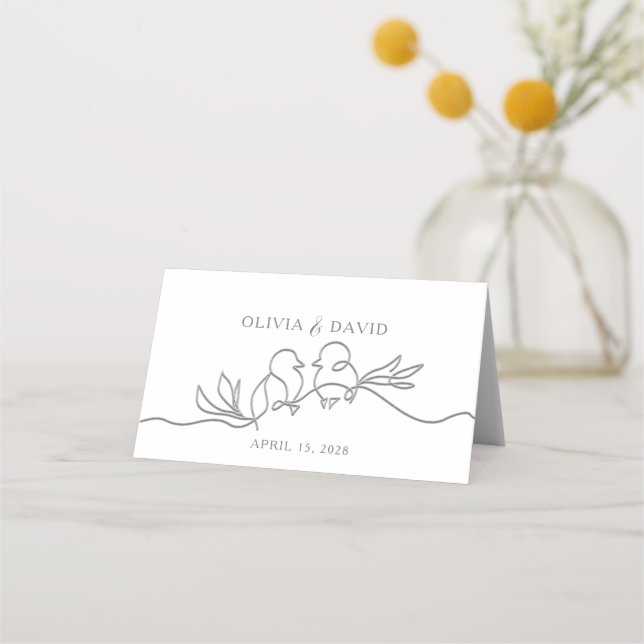 Minimale Hochzeiten-Platzkarte Platzkarte (Rückseite)
