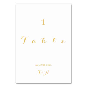 Minimale HochzeitGold-Tischnummer Tischnummer