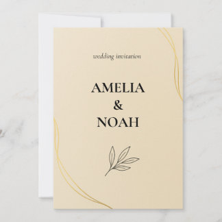 Minimale Hochzeitseinladung Vorlage – Elegant
