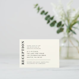 Minimale Hochzeitsempfehlung für Elfenbein Begleitkarte