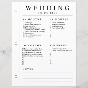 Minimale Hochzeitsplanerin 12 - 5 Monate Ringbuchs