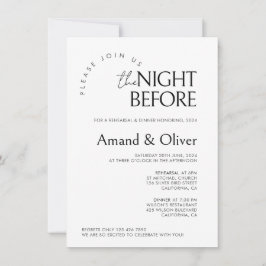 Minimale HochzeitsplanungDie Nacht vor der Probe Einladung