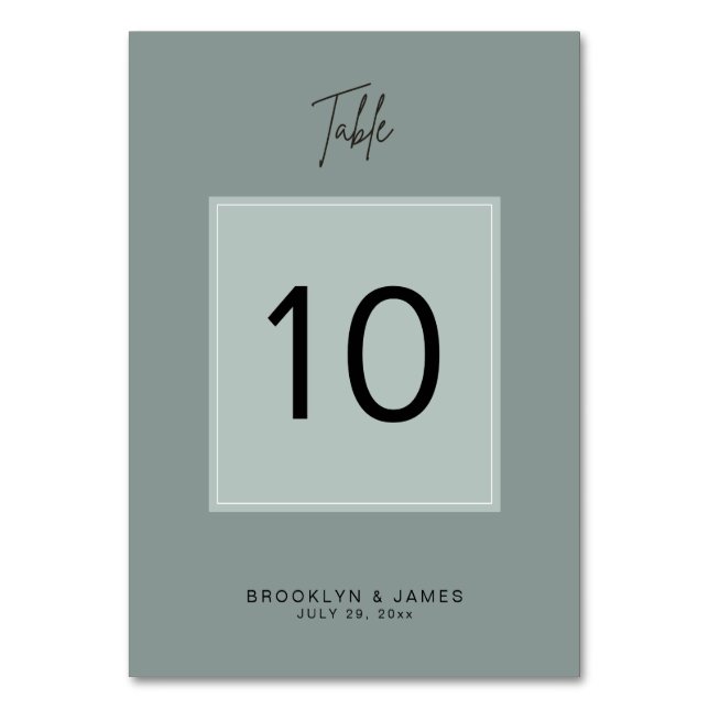 Minimale Hochzeitssaison-Tischnummern Tischnummer (Vorderseite)