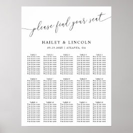 Minimale Hochzeitsstichtabelle Poster
