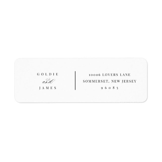 Minimale Hochzeitsticker für Rücksendeadressen-Auf (Vorne)