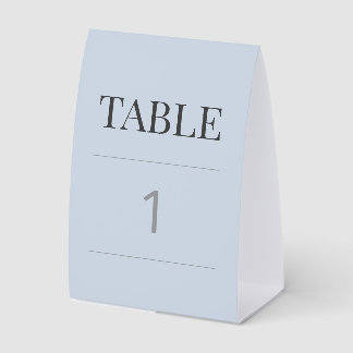 Minimale Hochzeitstisch-Nummer Staubblau Tischaufsteller