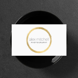 Minimale Imitate Goldschub Circle Fotograf Visitenkarte