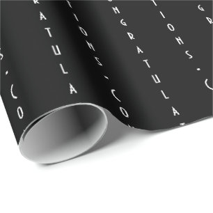 Minimale individuell anpassbare Schwarze GRATULIER Geschenkpapier