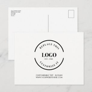 Minimale individuelle Unternehmenslogos Marketing  Postkarte