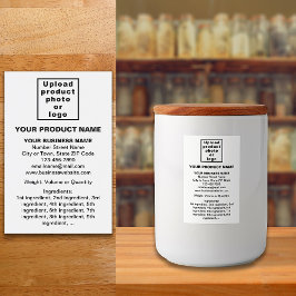 Minimale Informationen über das weiße Portrait Lebensmitteletikett