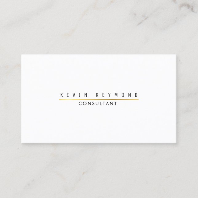 Minimale Informationen über Elegant White Beruflic Visitenkarte (Vorderseite)