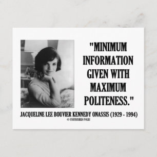 Minimale Informations-Höflichkeit Jacqueline Begleitkarte
