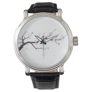 Minimale japanische Baumzweig eWatch Uhr