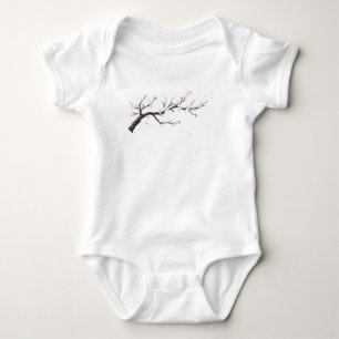 Minimale japanische Baumzweige Baby Strampler