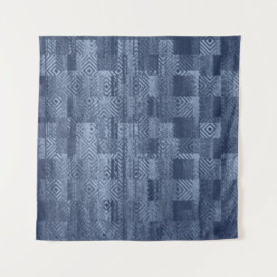 Minimale Jeans-Abstrakt-Memphis-Patchwork Wandteppich