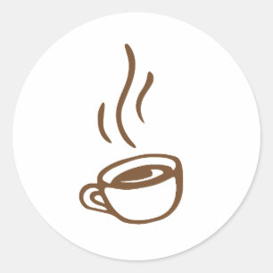 Minimale Kaffee-Tassen-Kunst Runder Aufkleber