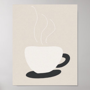 Minimale Kaffeetasse – Moderne neutrale Wandkunst Poster