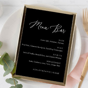 Minimale Kalligrafie - Bar für Hochzeiten und Getr Poster