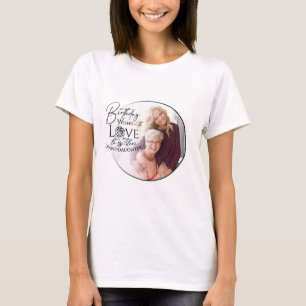 Minimale Kalligrafie-Foto-Geburtstags-Enkelin T-Shirt