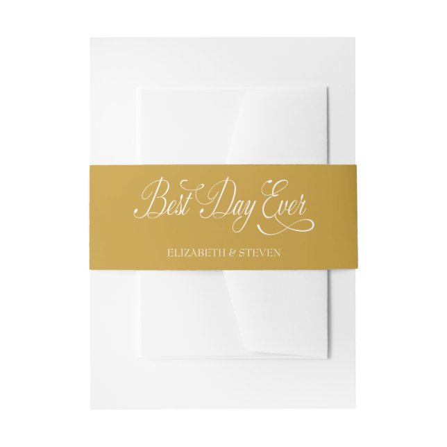 Minimale Kalligrafie-Skript "Best Day Ever" Hochze Einladungsbanderole (Vorderseite Beispiel)