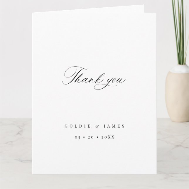 Minimale kalligraphische Hochzeit Geschenk Vielen  Karte (Vorderseite)