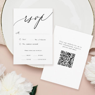Minimale kalligraphische Hochzeit RSVP Karte