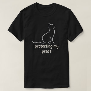 Minimale Katze-Illustration 'Meinen Frieden schütz T-Shirt