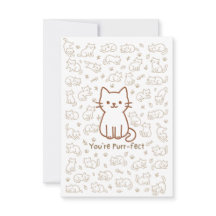 Minimale Katzen-Doodle-Karte | Linienzeichnung