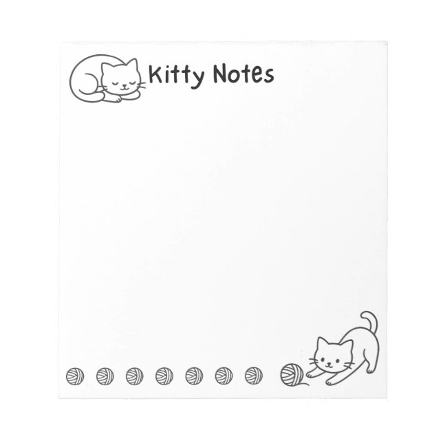 Minimale Katzen-Notizblock  Notizblock (Vorderseite)