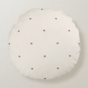 Minimale Kissen mit Pilzmuster – Hell / Rund