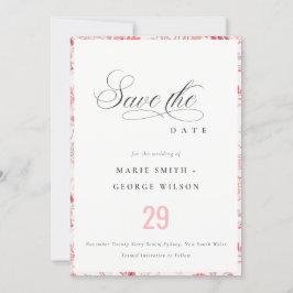 Minimale Klassik Moderne Blush Paisley Typografie Save The Date