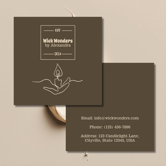 Minimale klassische Apothekerkkerze Quadratische Visitenkarte (Von Creator hochgeladen)